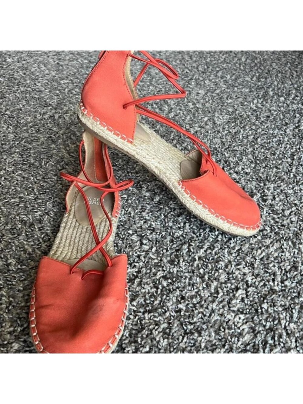 Eileen Fisher Orange/Pink Espadrilles Size 6.5 Summer Vacation Beach Holiday - Picture 2 of 7